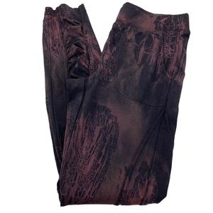 Soft Surroundings Leggings Print Ruched Leg Detail Pull On Pants Pockets SZ PXS